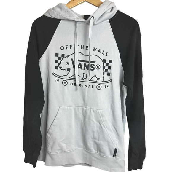 Vans Other - Vans Off The Wall Hoodie Mens Small Light Gray Black Pullover Sweater Logo